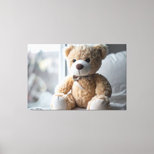 Gemütlicher Sitzender Teddybär Leinwanddruck (Vorderseite)