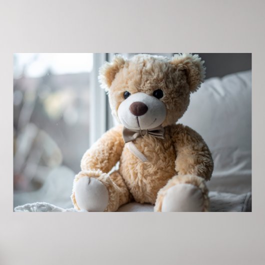 Gemütlicher Sitzender Teddybär Poster (Vorne)