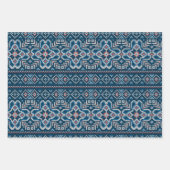 Gemütlicher skandinavischer Blue & Peach Winter Sw Geschenkpapier Set (Vorderseite)