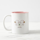 Gemütlicher Sockenaffe Zweifarbige Tasse (Links)