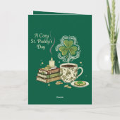Gemütlicher St. Paddy's Day Irish Coffee und Vinta Karte (Rückseite)