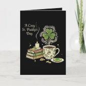 Gemütlicher St. Paddy's Day Irish Coffee und Vinta Karte (Vorderseite)