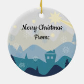 Gemütlicher Staat oder Stadt Weihnachten wünscht O Keramik Ornament (Hinten)