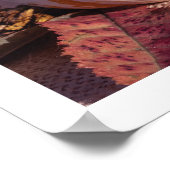 Gemütlicher Stapel von orangefarbenen Kürbissen Fo Poster (Ecke)