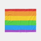 Gemütlicher Stolz: Regenbogenflagge Fleecedecke (Vorderseite (Horizontal))