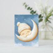 Gemütlicher Strick Nickerchen Cresent Moon Feiertagspostkarte (Stehend Vorderseite)