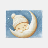 Gemütlicher Strick Nickerchen Cresent Moon Fleecedecke (Vorderseite (Horizontal))