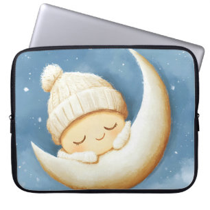 Gemütlicher Strick Nickerchen Cresent Moon Laptopschutzhülle