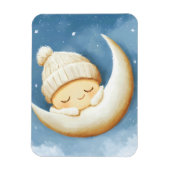 Gemütlicher Strick Nickerchen Cresent Moon Magnet (Vertikal)