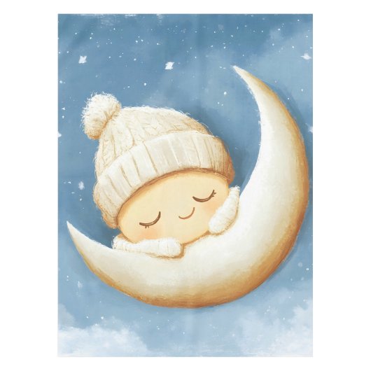Gemütlicher Strick Nickerchen Cresent Moon Tischdecke (Vorderseite)