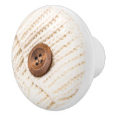 Gemütlicher Strick-Pulskopf rustikal braun creme Keramikknauf (Rechts)
