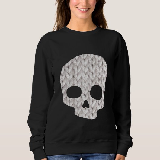 Gemütlicher Strick Skull Sweatshirt (Vorderseite)