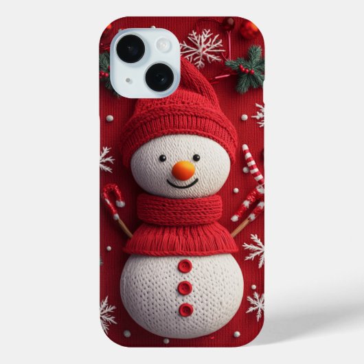 Gemütlicher Strick Snowman Rotes Weihnachtsfest Case-Mate iPhone Hülle (Rückseite)