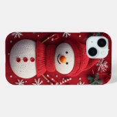 Gemütlicher Strick Snowman Rotes Weihnachtsfest Case-Mate iPhone Hülle (Rückseite (Horizontal))