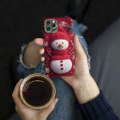 Gemütlicher Strick Snowman Rotes Weihnachtsfest Case-Mate iPhone Hülle