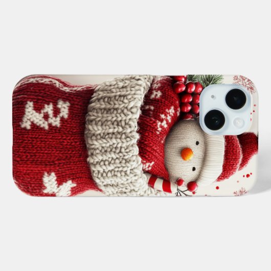 Gemütlicher Strick Snowman Weihnachts-Strumpf Case-Mate iPhone Hülle (Rückseite (Horizontal))