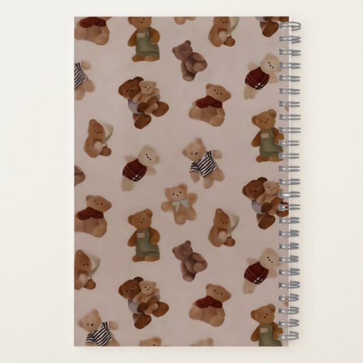 Gemütlicher Strick Teddy Bären Parade Muster Notizblock (Rückseite)