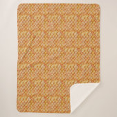 Gemütlicher Strick Wolle Textur Orange Muster Sherpadecke (Vorderseite)