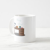 Gemütlicher Studier-Schreibtisch-Mug Kaffeetasse (Vorderseite Links)