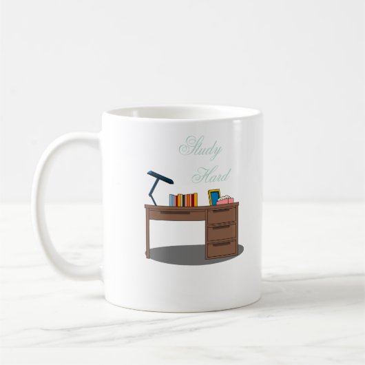 Gemütlicher Studier-Schreibtisch-Mug Kaffeetasse (Links)