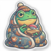 Gemütlicher Sushi-Frosch-Aufkleber Aufkleber (Vorderseite)