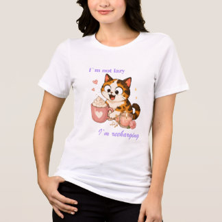 Gemütlicher süßer dreifarbiger Katzenkaffee - Ich Tri-Blend Shirt
