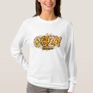 Gemütlicher T - Shirt der Saison mit floralem Lang