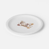 Gemütlicher T - Shirt in der Jahreszeit Pappteller (Schrägansicht)