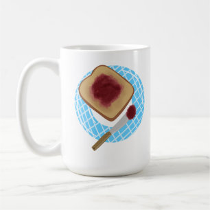 Gemütlicher Toast mit Traubenmarmelade Frühstücksg Kaffeetasse