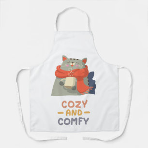 Gemütlicher und komfortable Cat Orange Scarf Winte Schürze