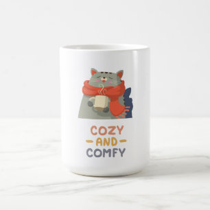 Gemütlicher und komfortabler Cat Orange Scarf Wint Kaffeetasse