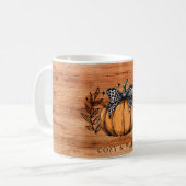 Gemütlicher und warmer Herbst-Kürbis Kaffeetasse (Vorderseite Links)