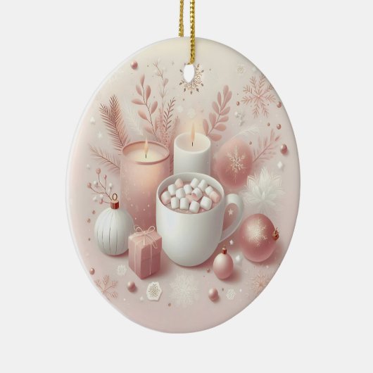 Gemütlicher Urlaub Weich Pastellfarben Rosa Keramik Ornament (Rechts)