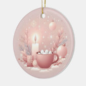 Gemütlicher Urlaub Weich Pastellfarben Rosa Runde Keramik Ornament (Links)