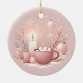 Gemütlicher Urlaub Weich Pastellfarben Rosa Runde Keramik Ornament (Hinten)