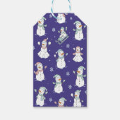 Gemütlicher verschneiter Schneemann Winter Geschenkanhänger (Vorderseite)