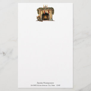Gemütlicher Viktorianischer Kamin Weihnachten Briefpapier