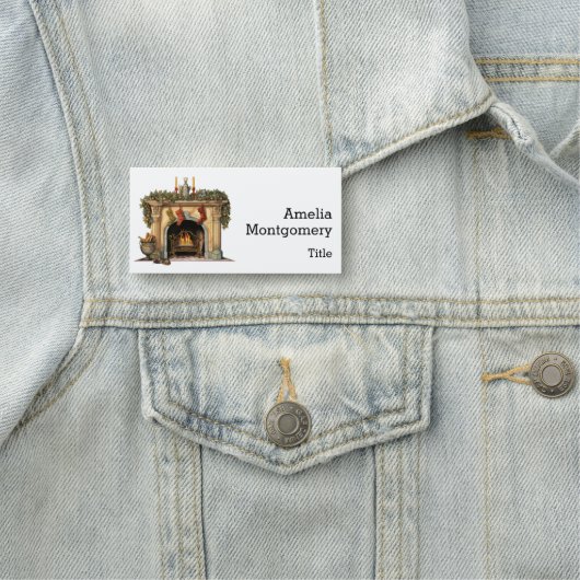 Gemütlicher Viktorianischer Kamin Weihnachten Namensschild (Beispiel)