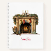 Gemütlicher Viktorianischer Kamin Weihnachten Notizblock (Vorderseite)