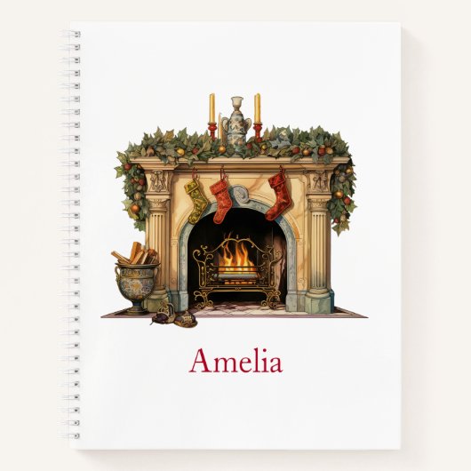 Gemütlicher Viktorianischer Kamin Weihnachten Notizblock (Vorderseite)
