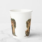 Gemütlicher Viktorianischer Kamin Weihnachten Pappbecher (Links)