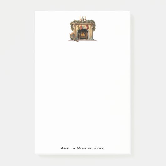 Gemütlicher Viktorianischer Kamin Weihnachten Post-it Klebezettel (Vorderseite)