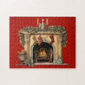 Gemütlicher Viktorianischer Kamin Weihnachten Puzzle (Horizontal)