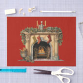 Gemütlicher Viktorianischer Kamin Weihnachten Seidenpapier (Handwerk)