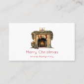 Gemütlicher Viktorianischer Kamin Weihnachten Visitenkarte (Vorderseite)