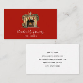 Gemütlicher Viktorianischer Kamin Weihnachten Visitenkarte