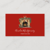 Gemütlicher Viktorianischer Kamin Weihnachten Visitenkarte (Vorderseite)