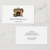 Gemütlicher Viktorianischer Kamin Weihnachten Visitenkarte (Vorne/Hinten)