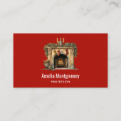 Gemütlicher Viktorianischer Kamin Weihnachten Visitenkarte (Vorderseite)