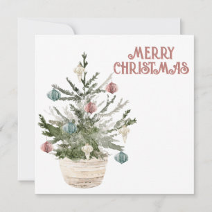 Gemütlicher vintage Weihnachtsbaum Feiertagskarte